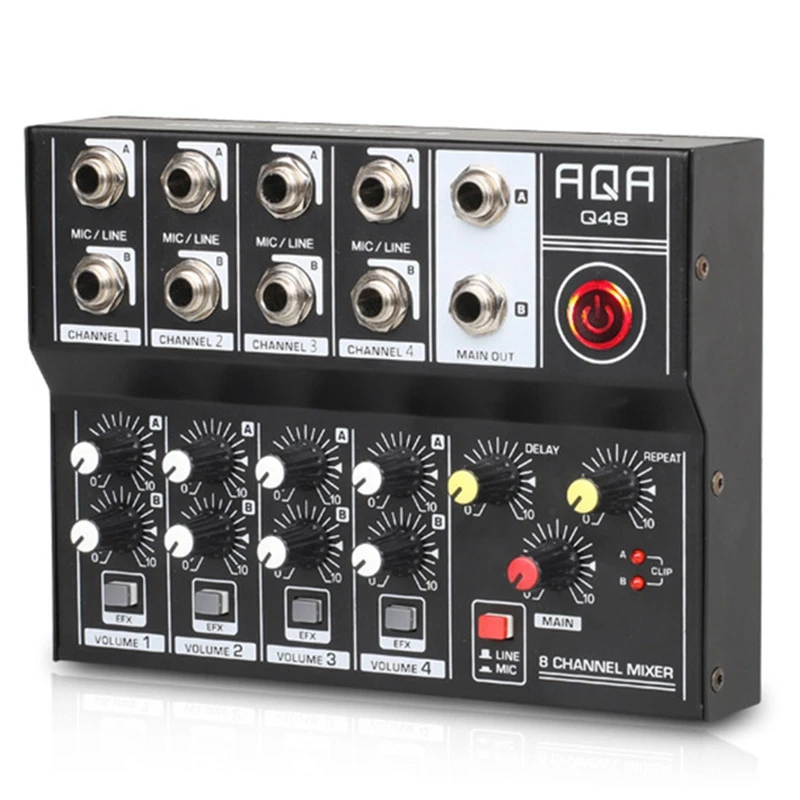Audio Mixer 4 Channel - Audio Mixer Professionelle 8-Kanal-Konsole DJ Digital