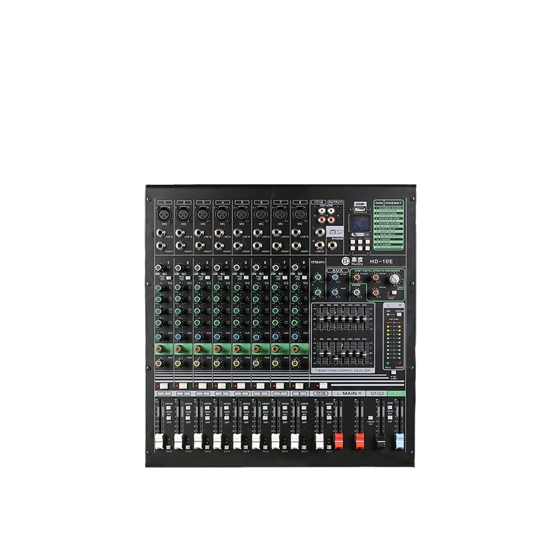 Audio Mixer 4 Channel - Professioneller Mehrkanal-Analogmixer, digitale Halleffekte, EQ-Audio-Controller, 4-Band-Equalizer,