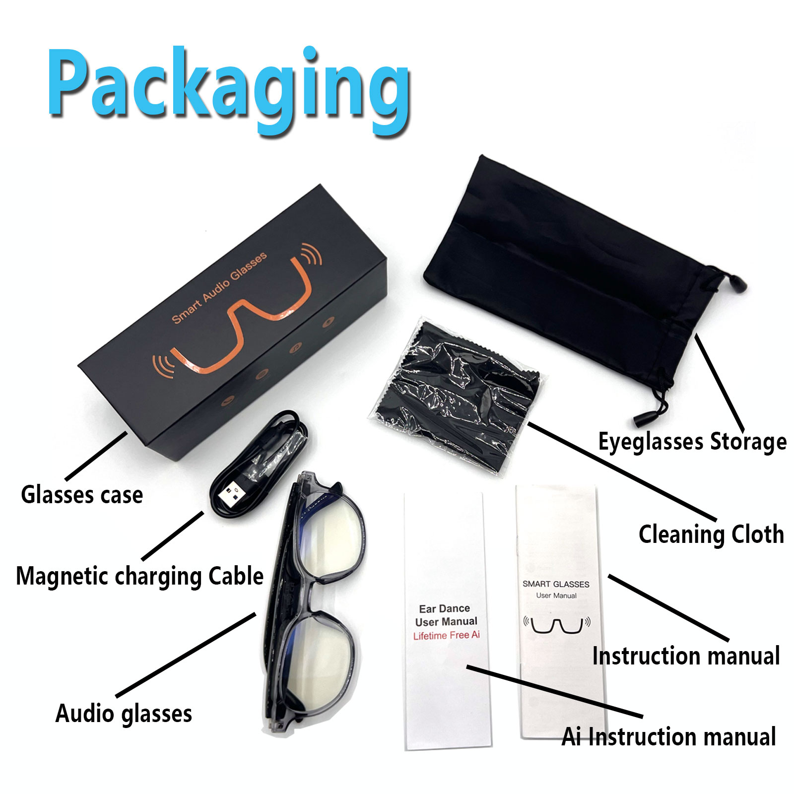 Audio Music Hifi - Smarte Audio-Brille, Echtzeit-Übersetzung über App, photochrome