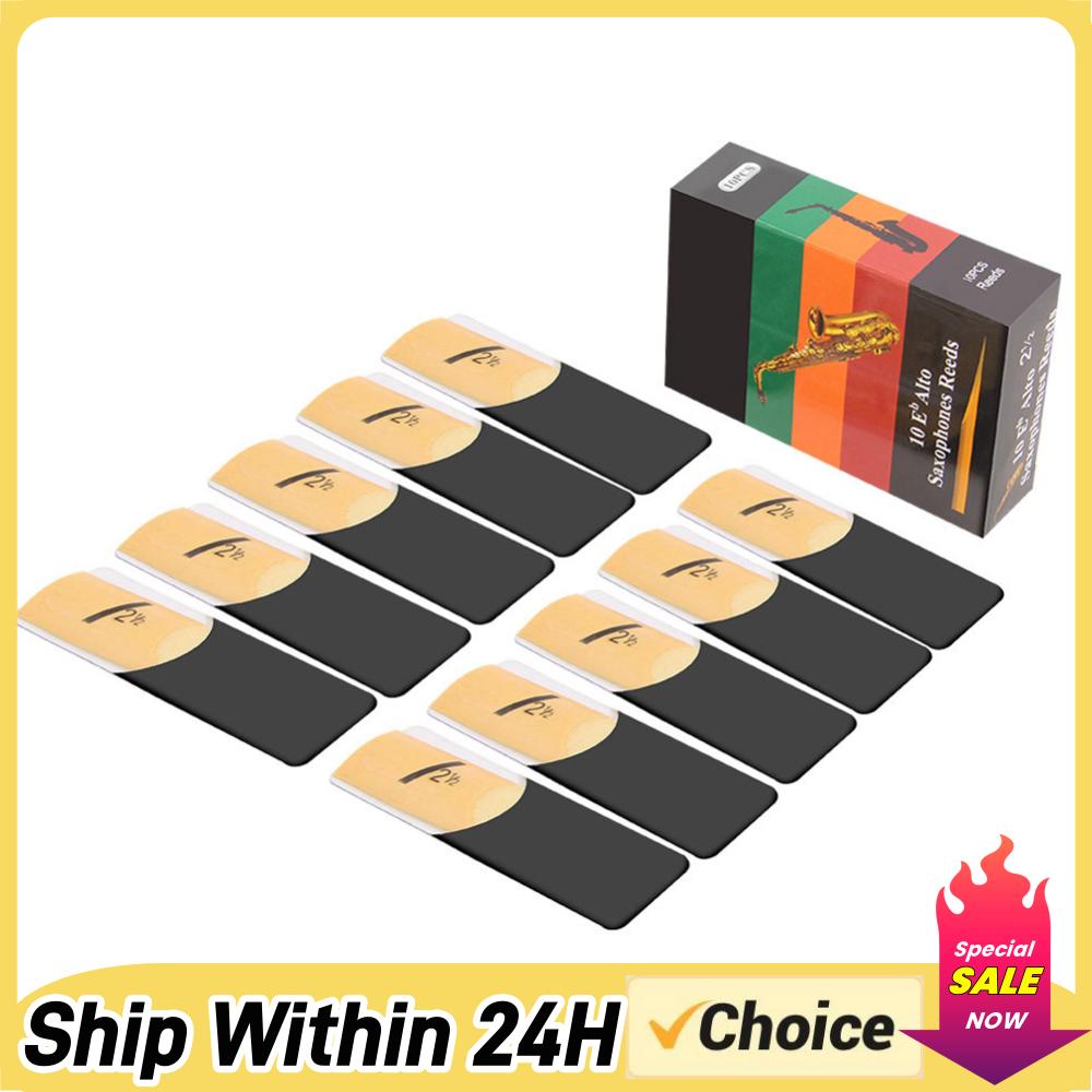 Saxophone Reed Pack - 10er-Pack Eb-Altsaxophonblätter, Saxophonblätter mit dünnerer Blattspitze,