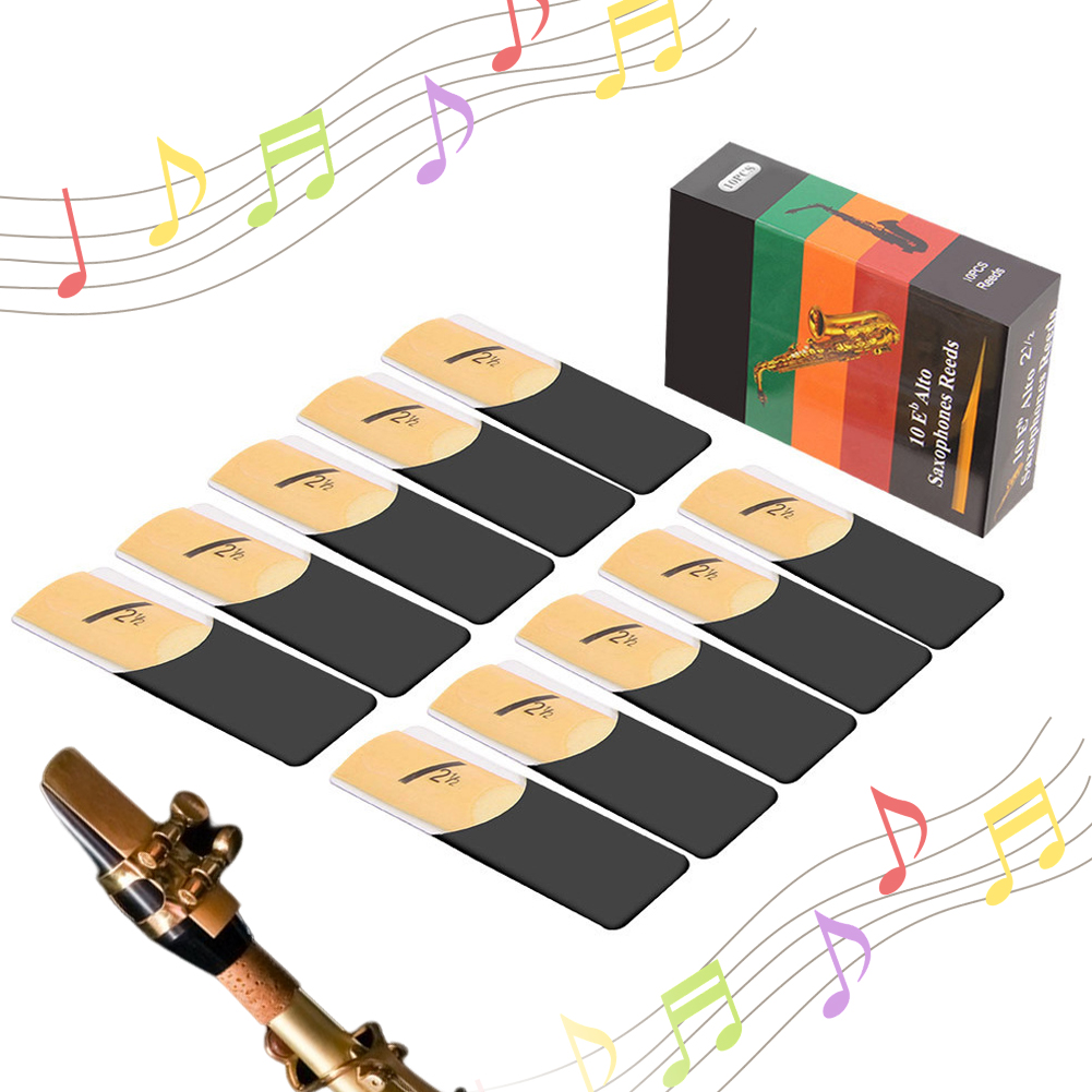 Saxophone Reed Pack - 10er-Pack Eb-Altsaxophonblätter Stärke 1.5 2.0 2.5