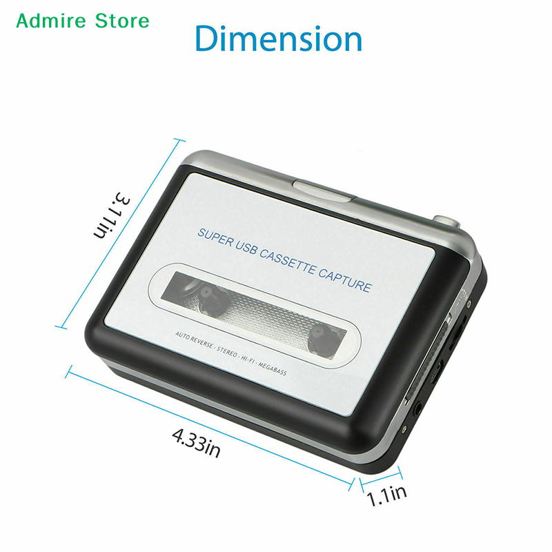 Audio Music Converter To Mp3 - Tragbarer USB-Kassetten-zu-MP3-Konverter mit HiFi-Audio-Musikplayer