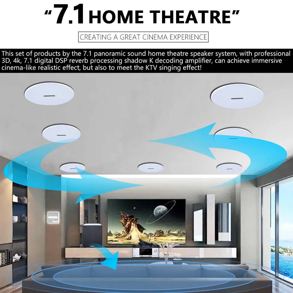 7.1 Heimkino-Deckenlautspreche – Audio Music Background Bewertung und Preis