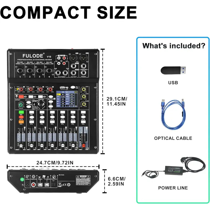 Fuluode 4/8-Kanal-Mischpult, A – Audio Mixer 4 Channel Bewertung und Preis