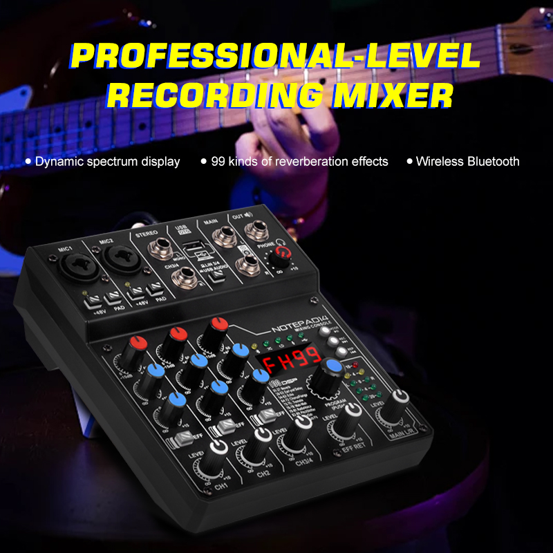 AD14 Professionelles Audio-Mis – Audio Mixer 4 Channel Bewertung und Preis