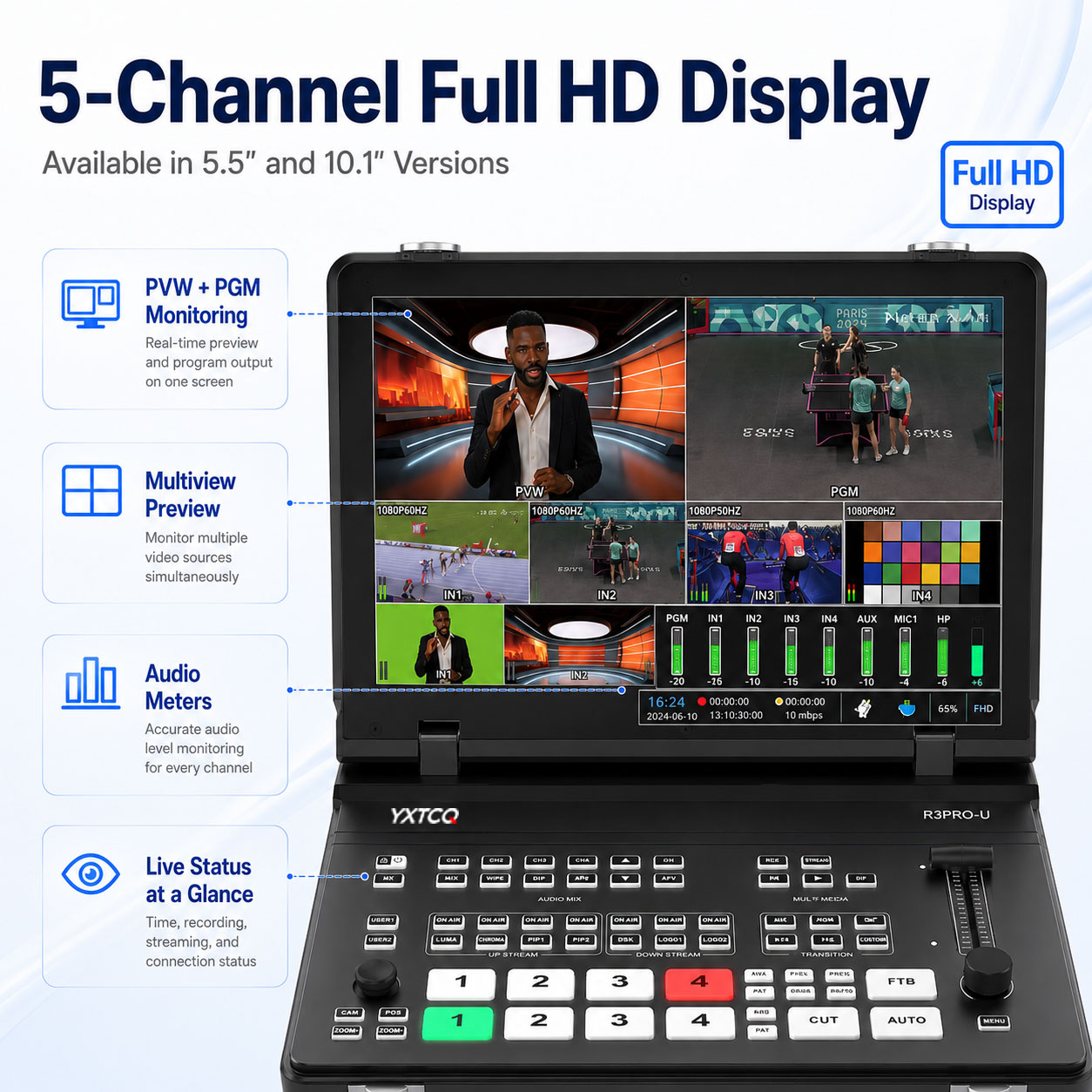YXTCQ R3PRO-U 4K Live-Video-Sw – Audio Mixer 4 Channel Bewertung und Preis